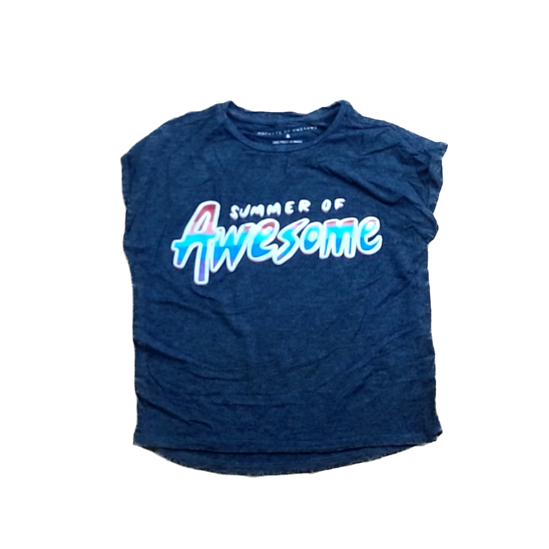 Rockets Of Awesome Girls Gray | Summer of Awesome Short Sleeve Shirt Size: 6 Years Gray | Summer of Awesome