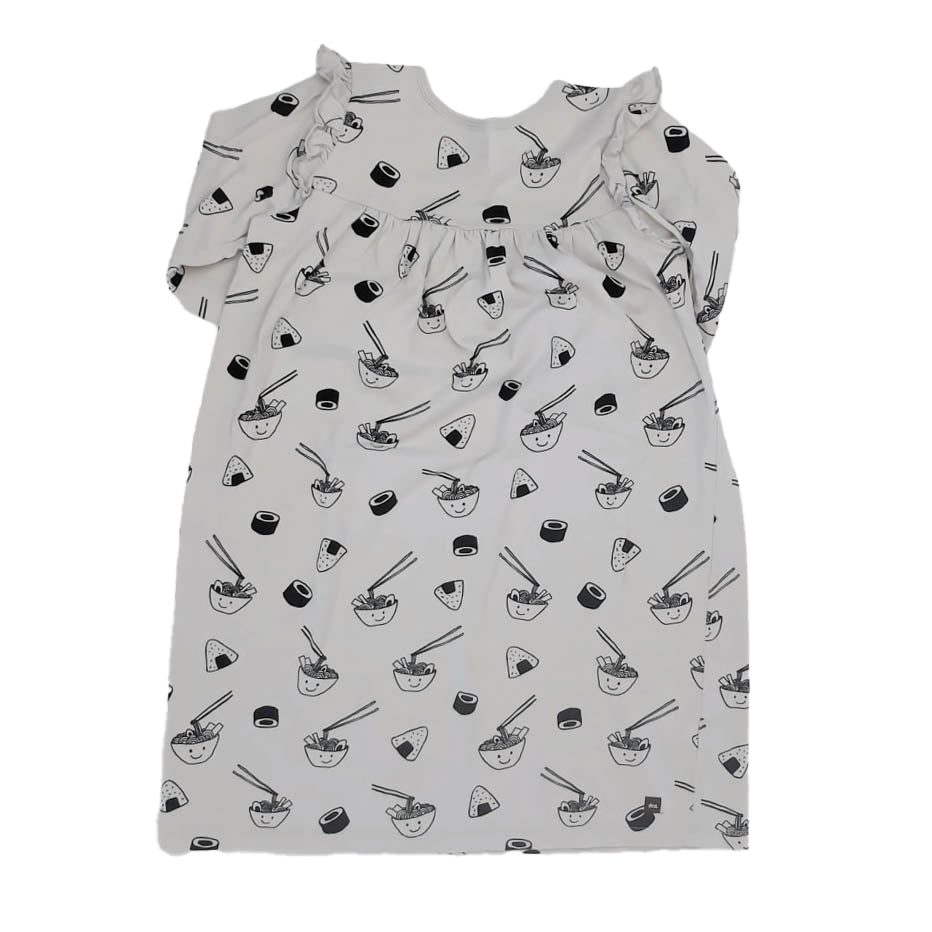 Tea Collection Girls Gray Sushi Dress Size: 10 Years Gray Sushi