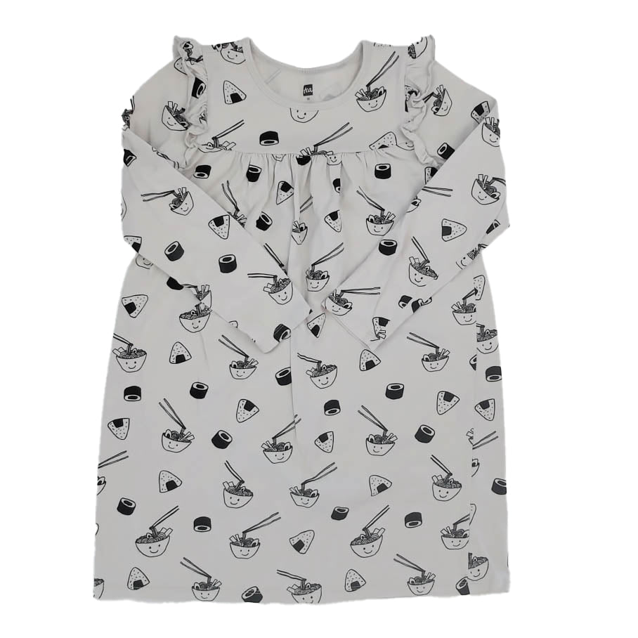 Tea Collection Girls Gray Sushi Dress Size: 10 Years Gray Sushi