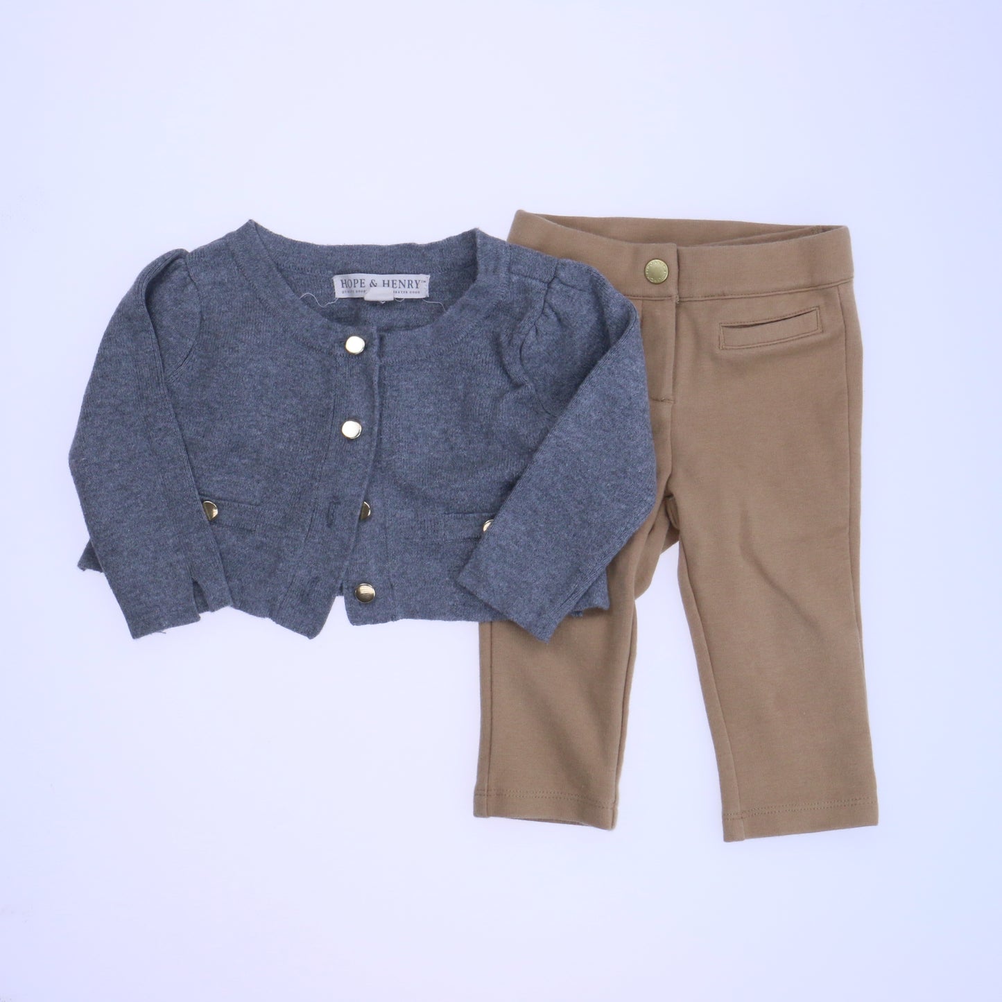 Hope & Henry | Janie & Jack Girls Gray | Tan Apparel Sets Size: 6-12 Months Gray | Tan