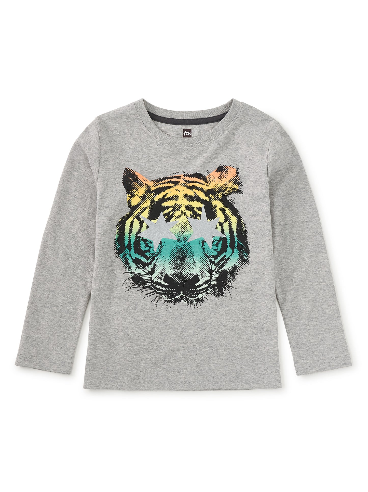 Tea Collection Boys Gray Tiger Long Sleeve T-Shirt Size: 5T Gray Tiger