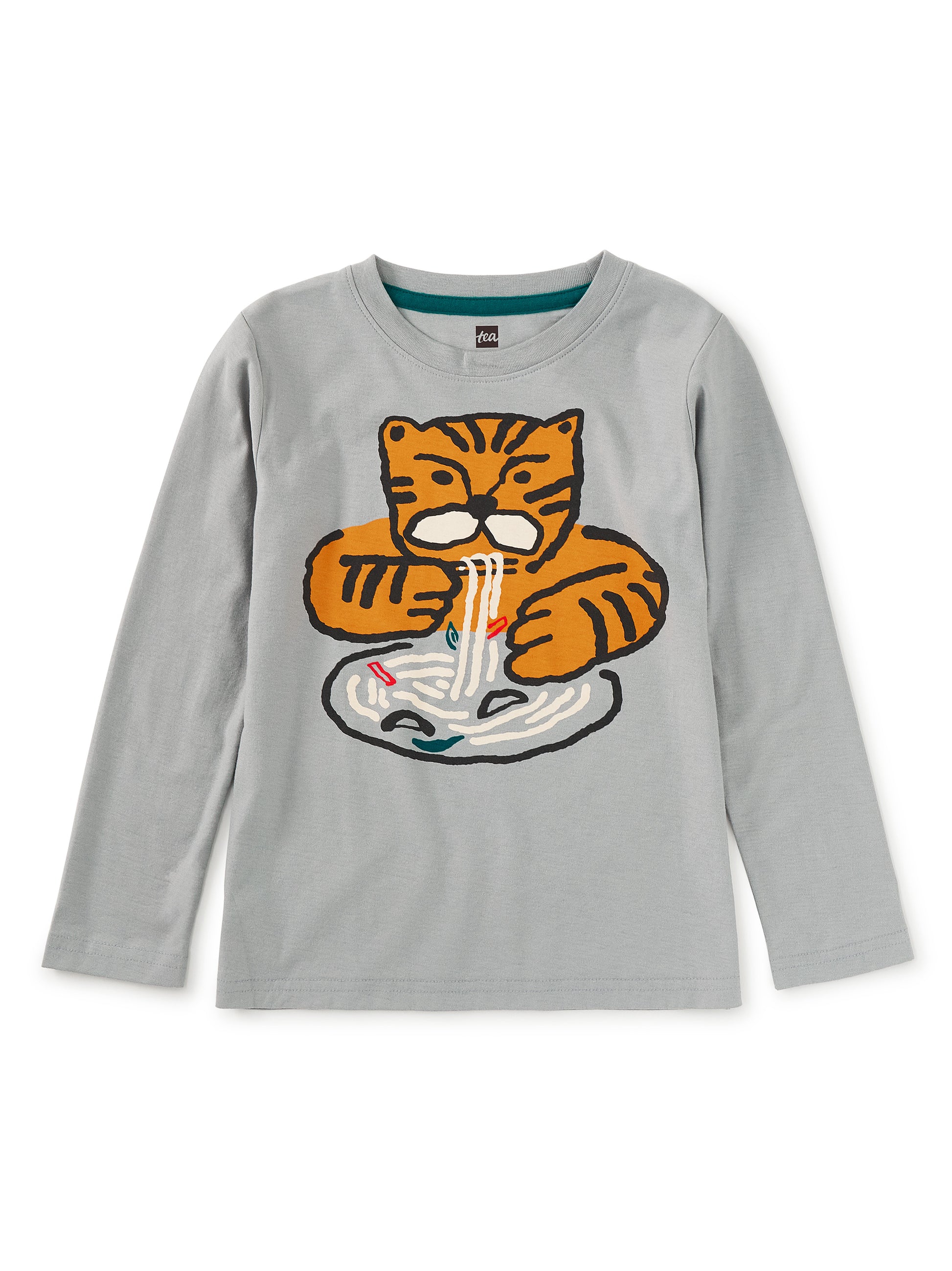 Tea Collection Boys Gray Tiger Long Sleeve T-Shirt Size: 5T Gray Tiger