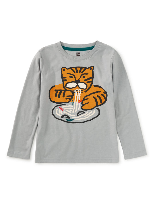 Tea Collection Boys Gray Tiger Long Sleeve T-Shirt Size: 5T Gray Tiger