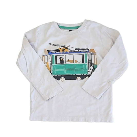 Tea Collection Boys Gray Train Long Sleeve T-Shirt Size: 5T Gray Train
