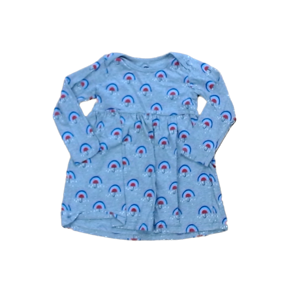 Tea Collection Girls Gray Umbrellas Dress Size: 12-18mo Gray Umbrellas