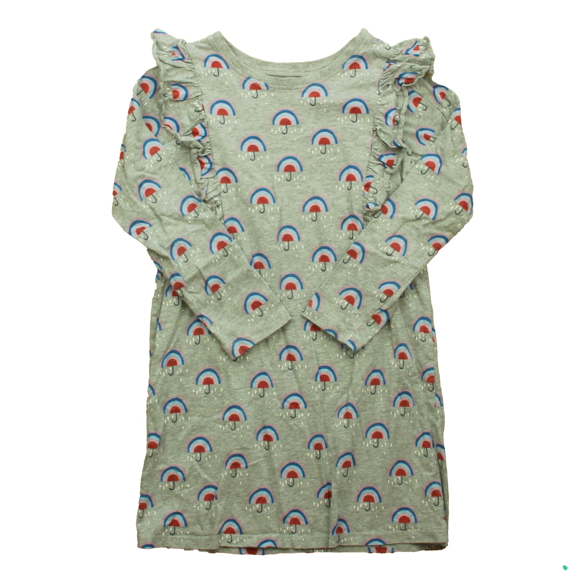 Tea Collection Girls Gray Umbrellas Dress Size: 7 Years Gray Umbrellas