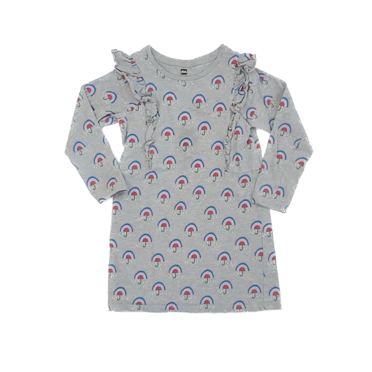 Tea Collection Girls Gray | Umbrellas Dress Size: 6 Years Gray | Umbrellas