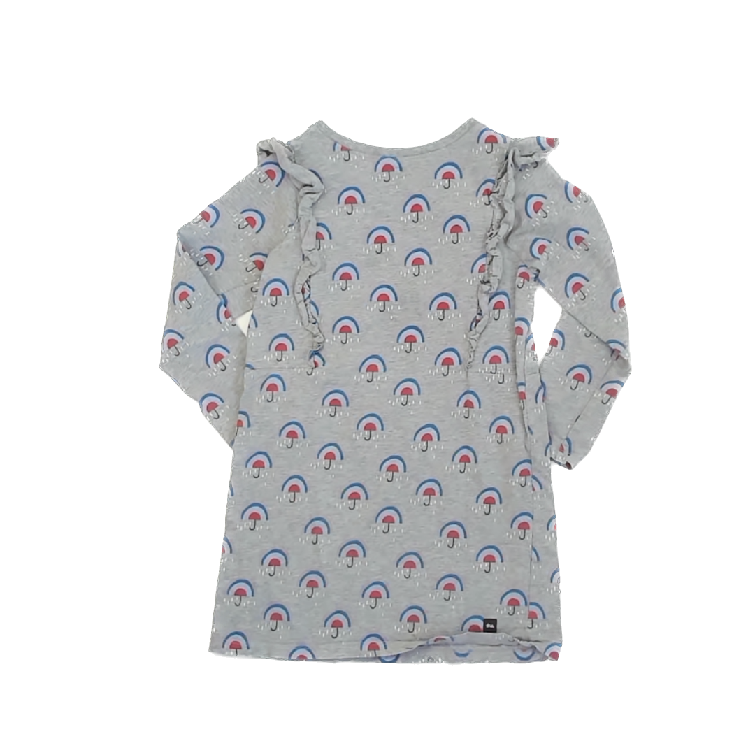 Tea Collection Girls Gray | Umbrellas Dress Size: 6 Years Gray | Umbrellas