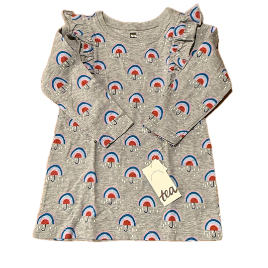 Tea Collection Girls Gray Umbrellas Dress Size: 2T Gray Umbrellas