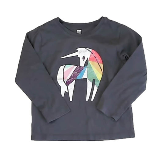 Tea Collection Girls Gray Unicorn T-Shirt Size: 3T Gray Unicorn