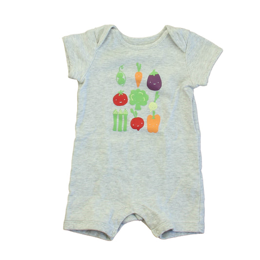 Gymboree Boys Gray Veggies Romper Size: 3-6 Months Gray Veggies