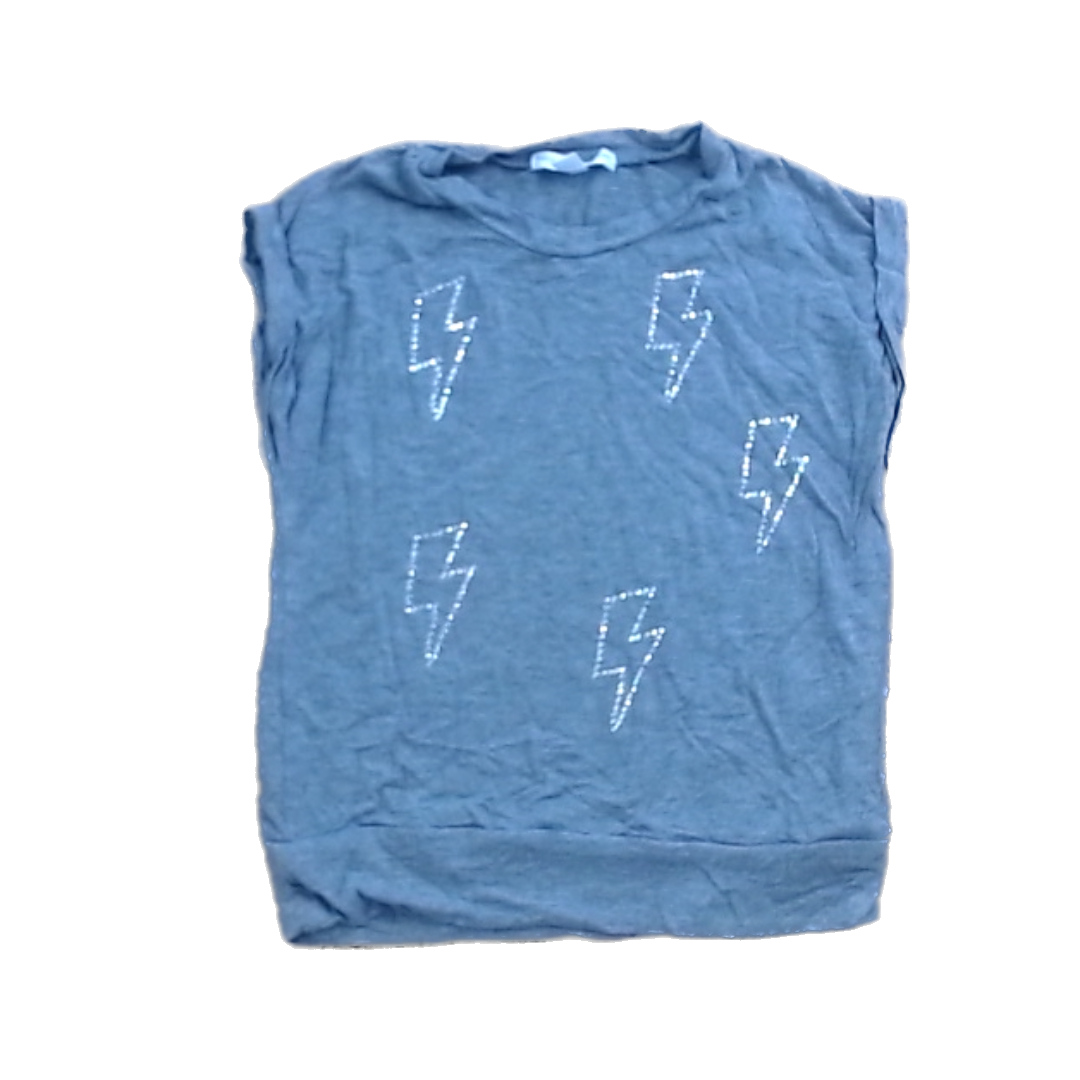 Rockets Of Awesome Girls Gray w/Beaded Lightning Bolt T-Shirt Size: 5 T Gray w/Beaded Lightning Bolt