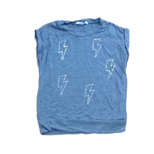 Rockets Of Awesome Girls Gray w/Beaded Lightning Bolt T-Shirt Size: 5 T Gray w/Beaded Lightning Bolt