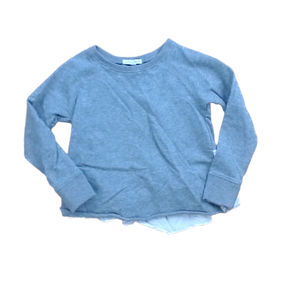 Rockets Of Awesome Girls Gray W/White Ruffle on Back Bottom Long Sleeve Shirt Size: 4T - 8 Years Gray W/White Ruffle on Back Bottom