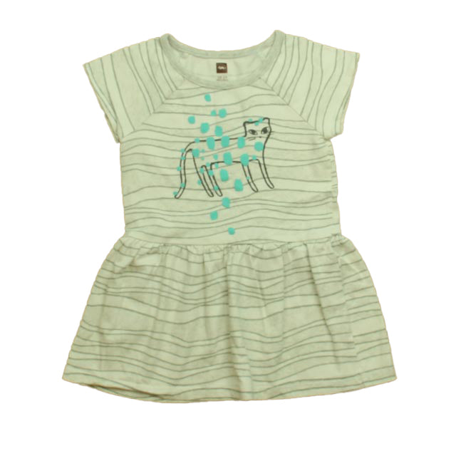 Tea Girls Gray | White Cat Dress Size: 18-24 Months