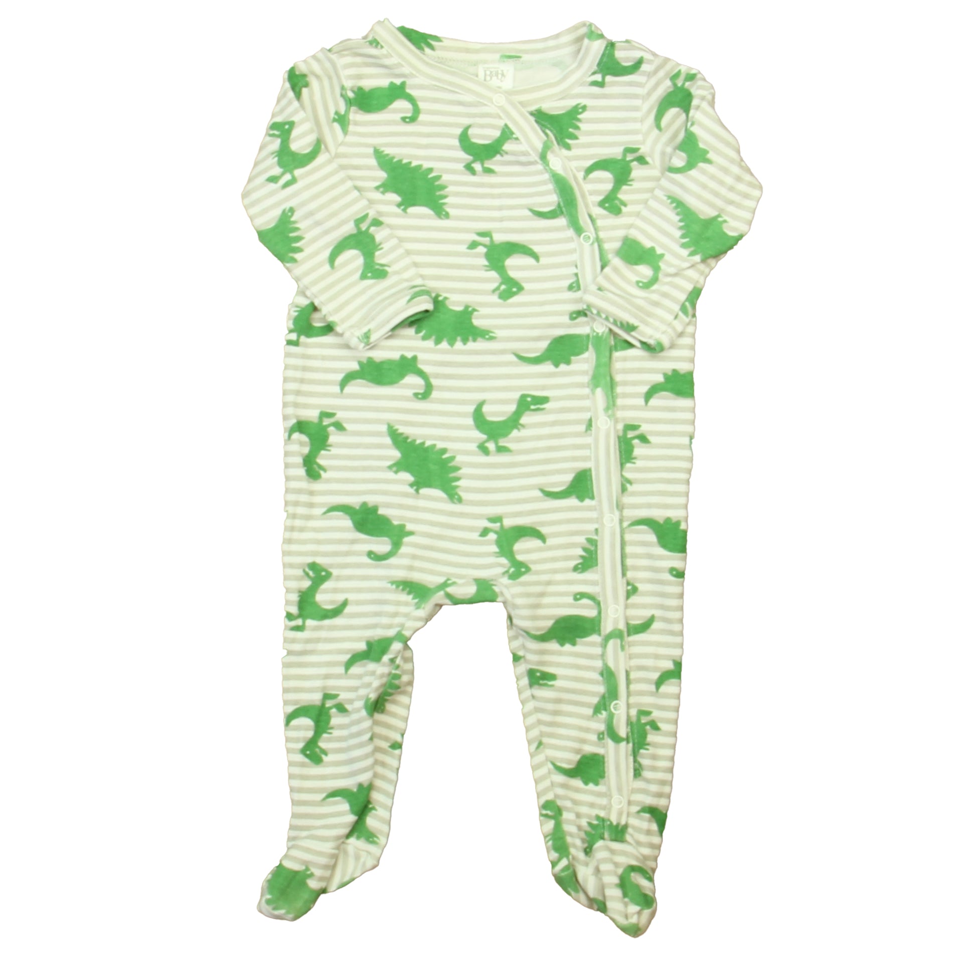 Nordstrom Baby Boys Gray | White Green Dinosaur Long Sleeve Outfit Size: 3 Months Gray | White Green Dinosaur