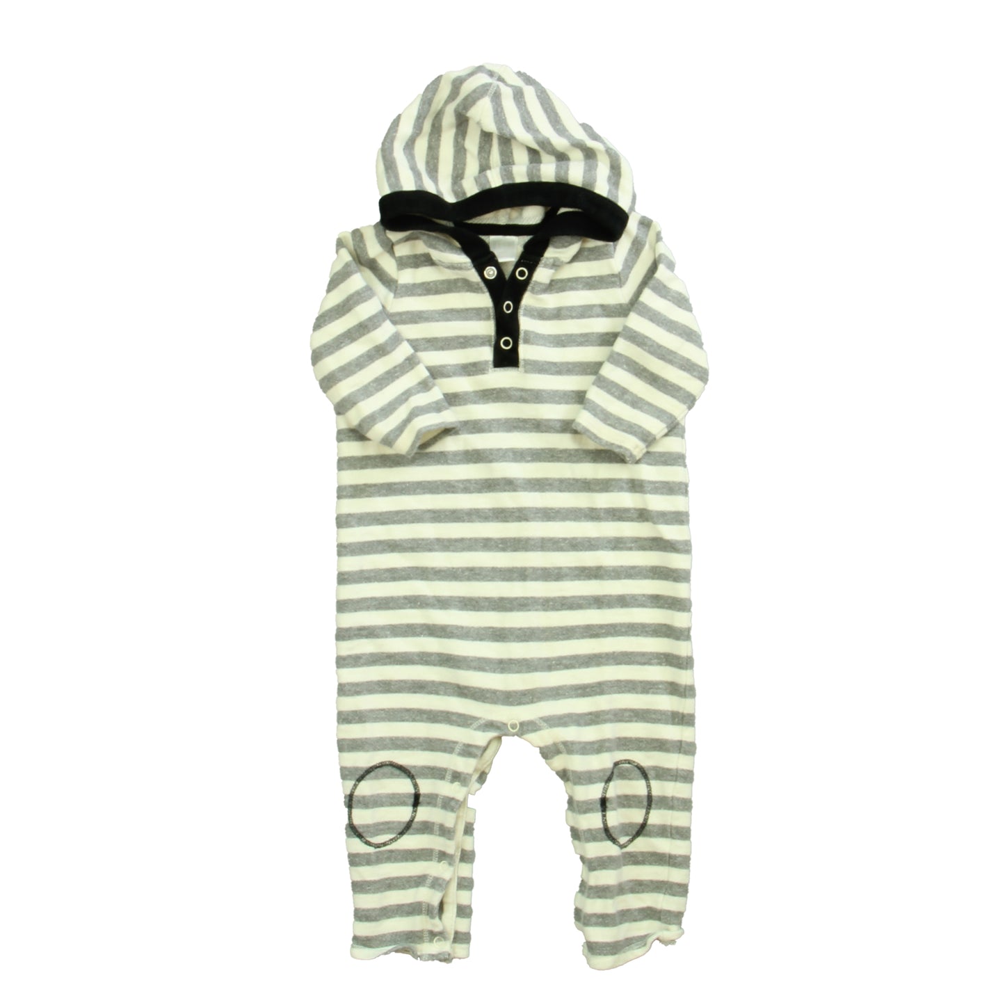 Nordstrom Baby Boys Gray | White Stripe Long Sleeve Outfit Size: 6 Months Gray | White Stripe