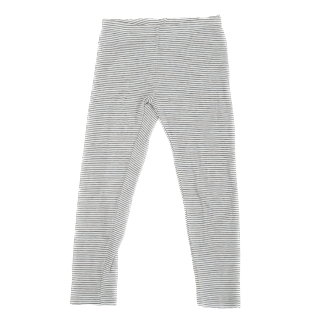 Tea Collection Girls Gray | White Stripped Legging Casual Pants Size: 6 Years Gray | White Stripped Legging