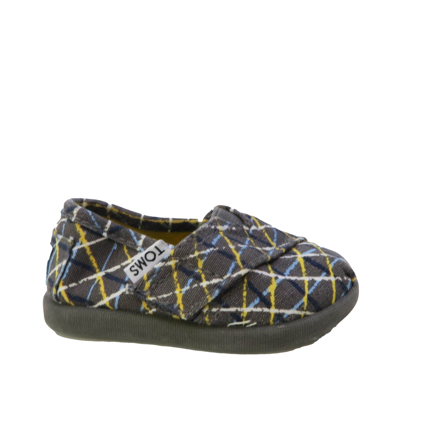 Toms Unisex Gray | White | Yellow Shoes Size: 5 Toddler Gray | White | Yellow