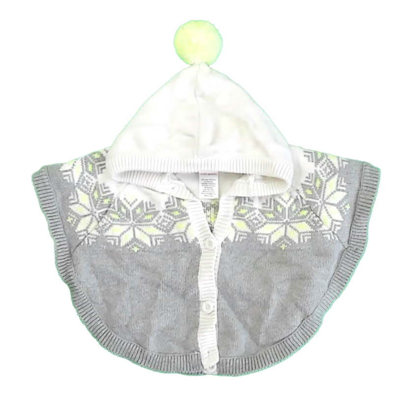 Gymboree Girls Gray | White Poncho Size: 18-24 Months Gray | White