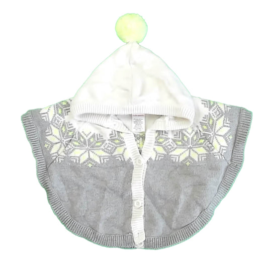 Gymboree Girls Gray | White Poncho Size: 18-24 Months Gray | White