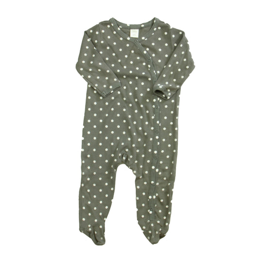 Nordstrom Boys Gray | White 1-piece footed Pajamas Size: 3 Months Gray | White
