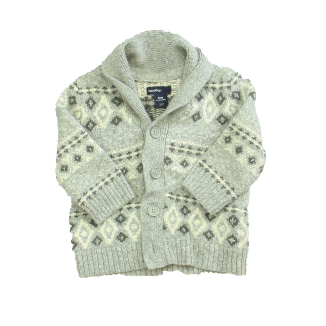 Gap Boys Gray | White Cardigan Size: 6-12 Months Gray | White