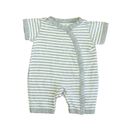 Hanna Andersson Boys Gray | White Romper Size: 0-3 Months