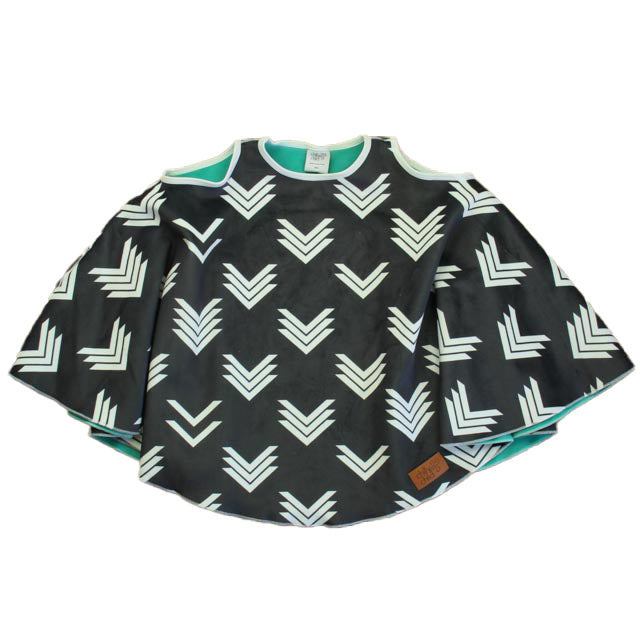 Chilly Child Girls Gray | White Poncho Size: 2-3T