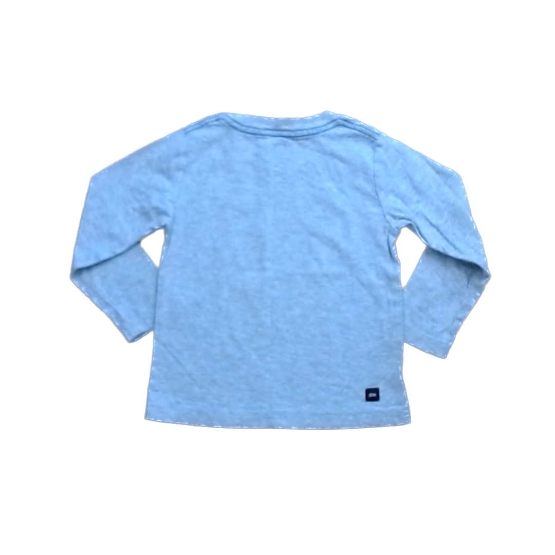 Tea Collection Boys Gray with Navy Tiger Long Sleeve Shirt Size: 3T Gray with Navy Tiger