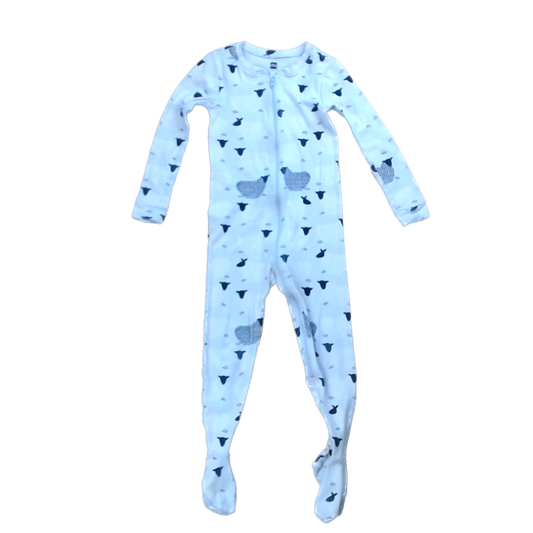 Tea Collection Unisex Gray with Sheep 1-piece footed Pajamas Size: 3T Gray with Sheep