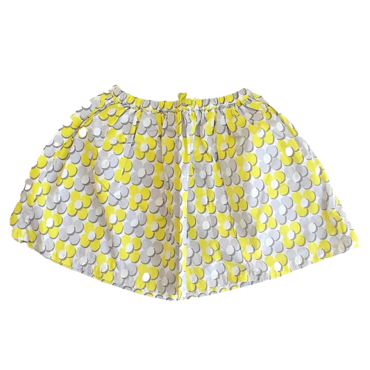 Boden Girls Gray | Yellow Floral Skirt Size: 7-8 Years Gray | Yellow Floral