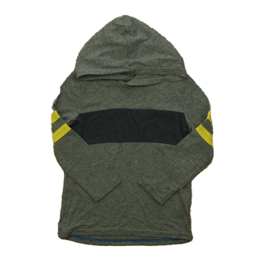 Rocket Of Awesome Boys Gray | Yellow | Navy Hoodie Size: 5T