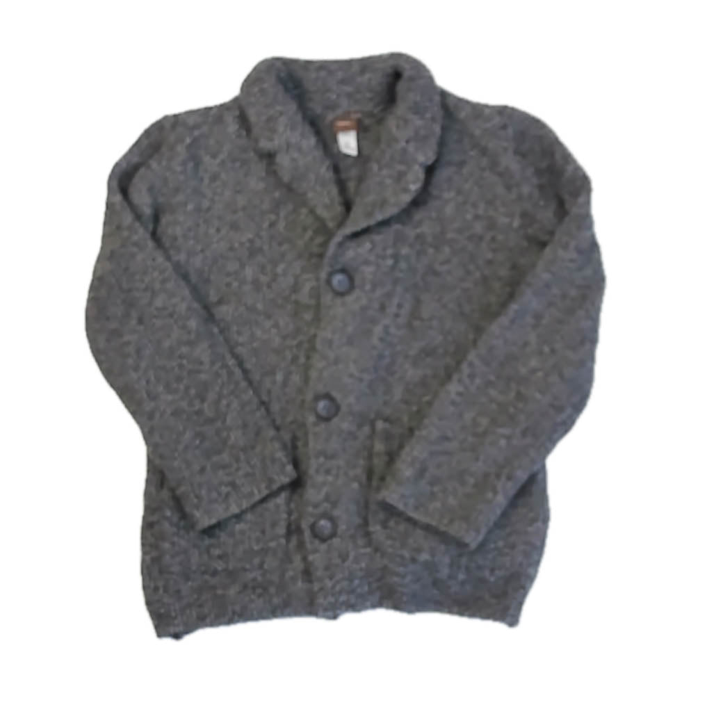 Tea Collection Boys Gray Cardigan Size: 4-5T Gray