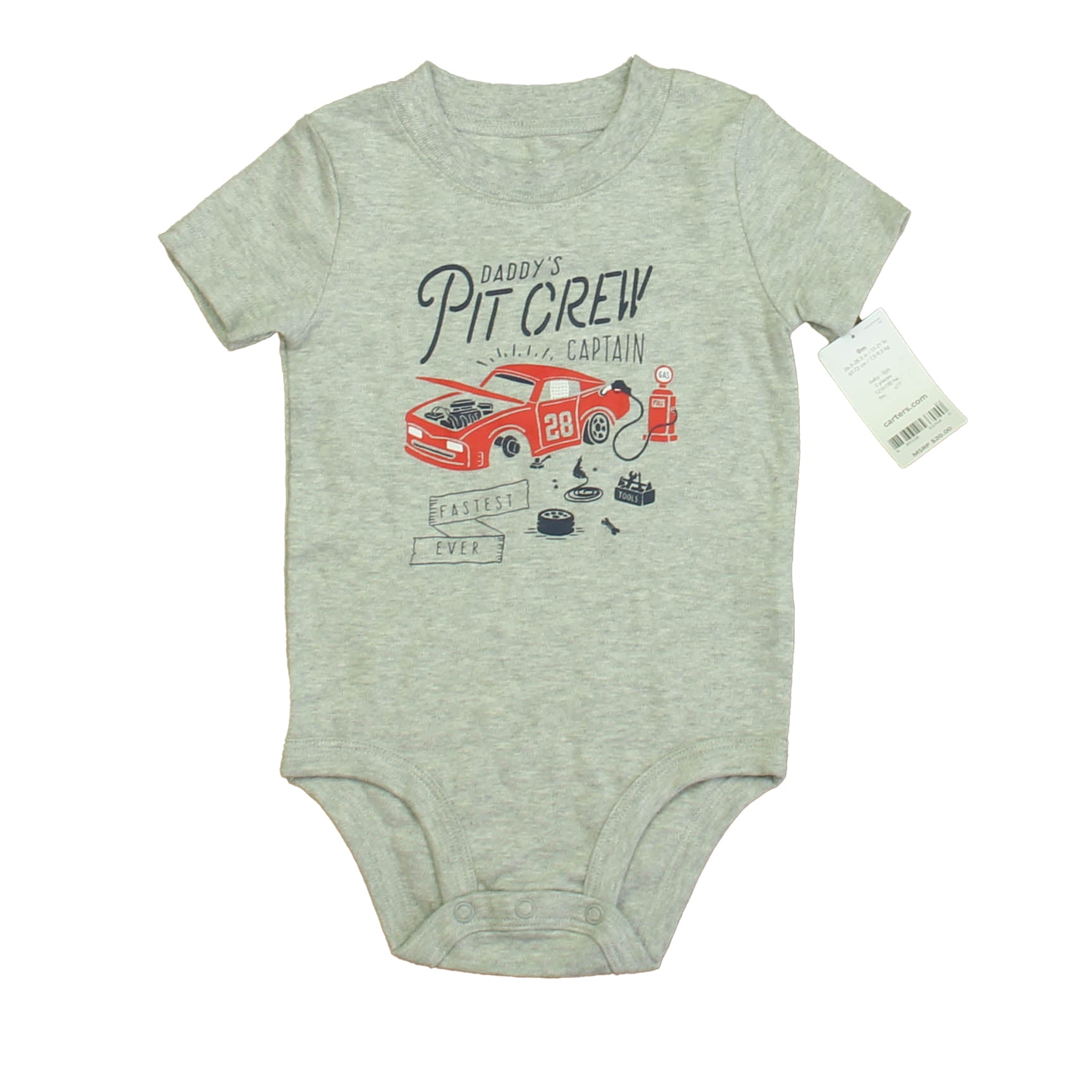 Carter's Boys Gray Onesie Size: 9 Months Gray