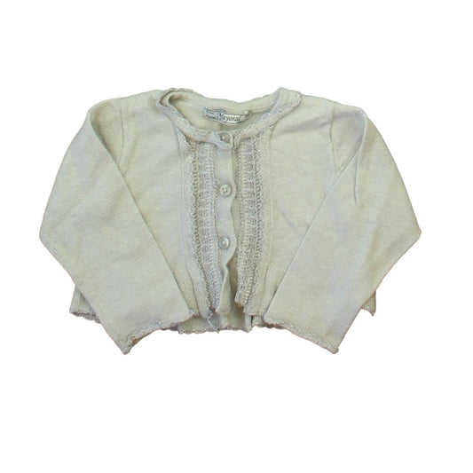 Mayoral Girls Gray Cardigan Size: 6 Months Gray