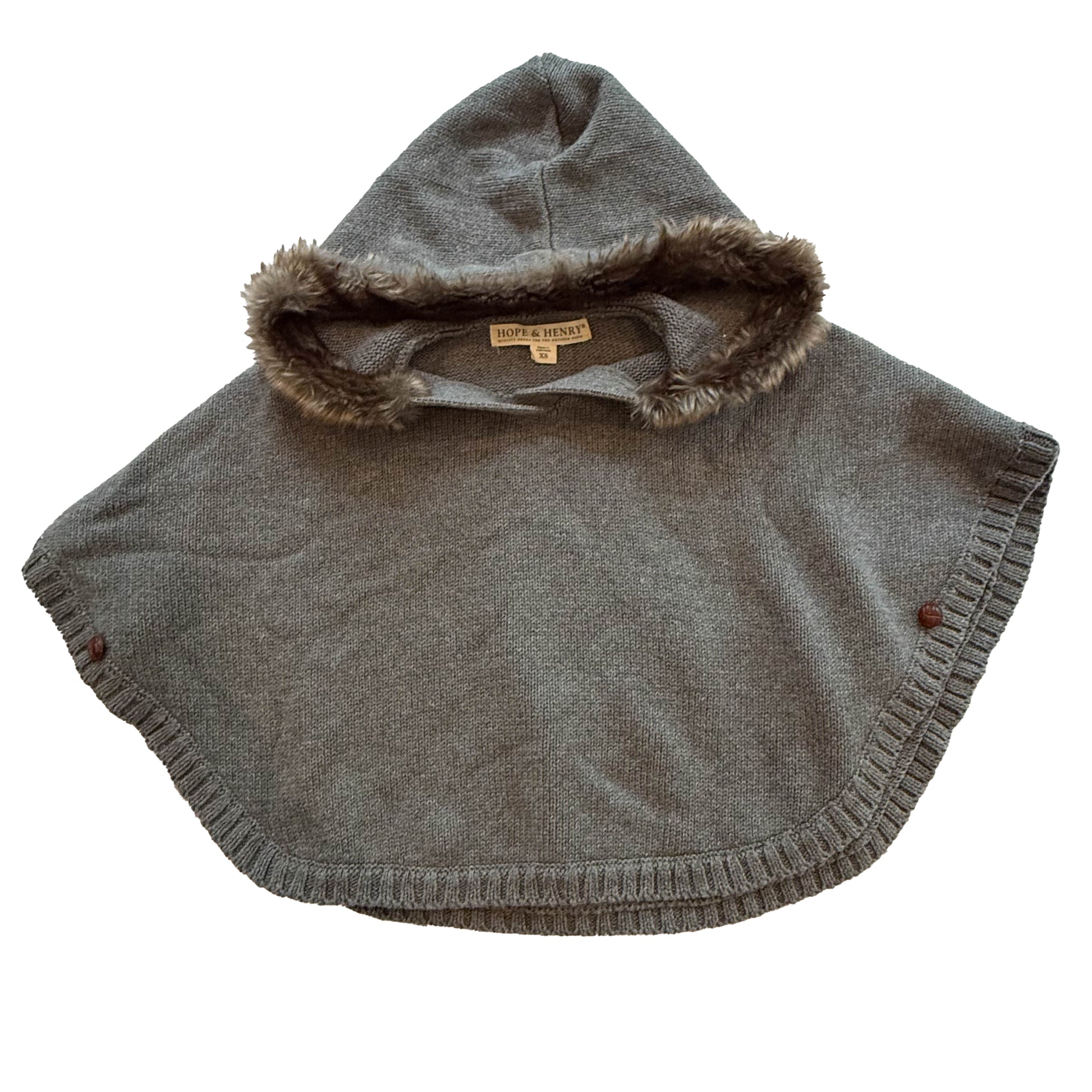 Hope & Henry Girls Gray Poncho Size: 4-5T Gray