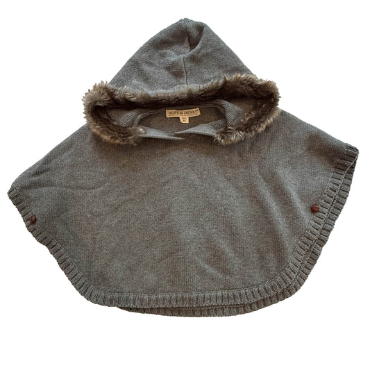 Hope & Henry Girls Gray Poncho Size: 4-5T Gray