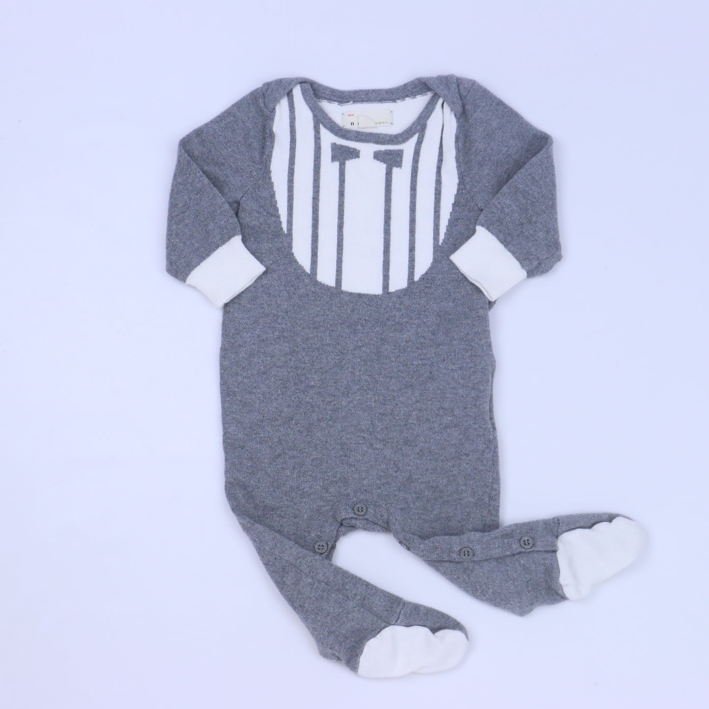 Mini Noch Organic Boys Gray Long Sleeve Outfit Size: 0-6 Months