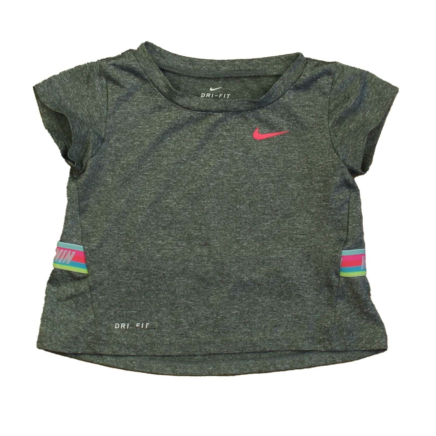 Nike Girls Gray Athletic Top Size: 24 Months Gray