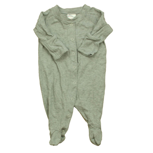 Hanna Andersson Boys Gray 1-piece footed Pajamas Size: 0-3 Months Gray
