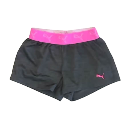 Puma Girls Gray Athletic Shorts Size: 5-6 Years Gray