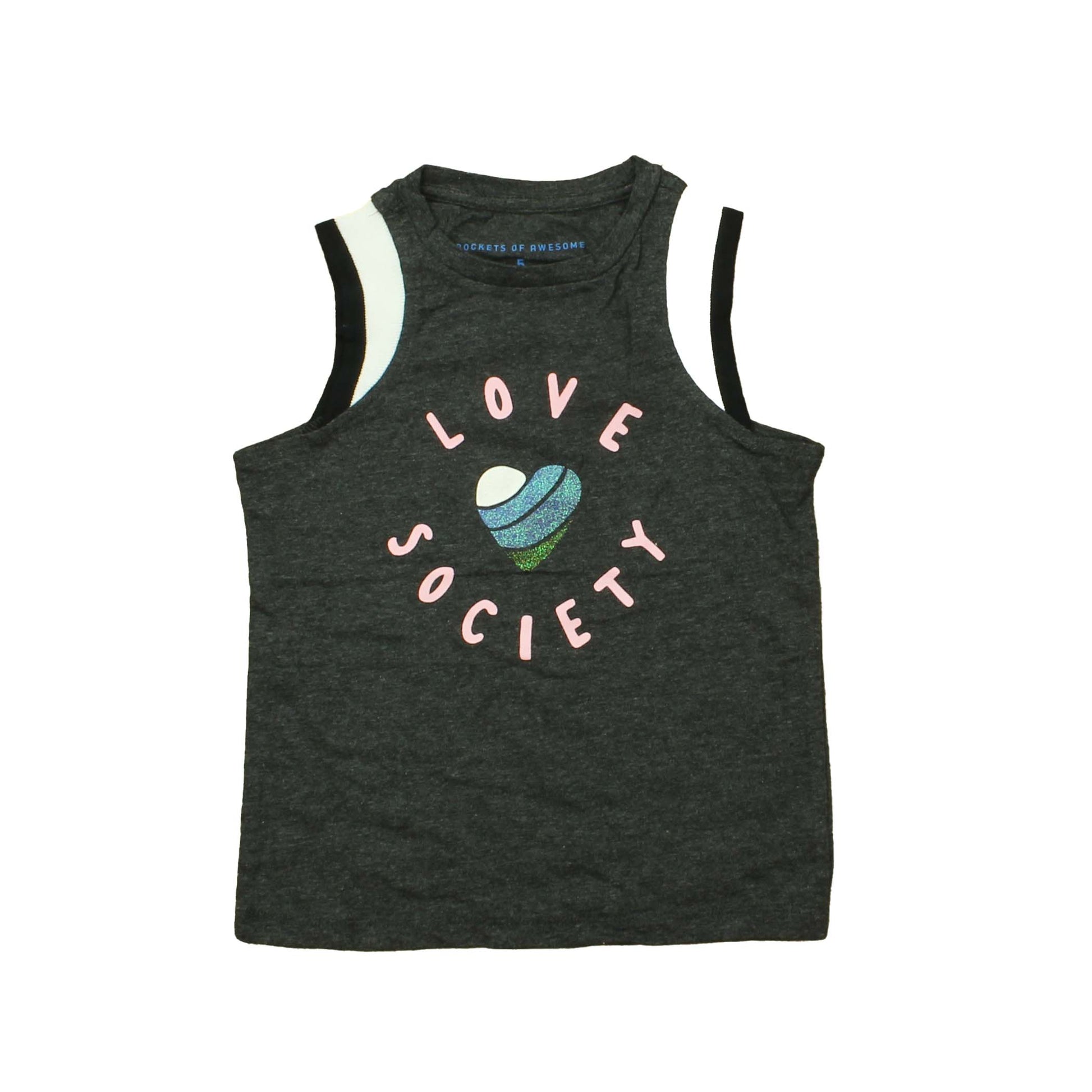 Rockets Of Awesome Girls Gray Tank Top Size: 5T Gray