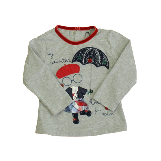 Mayoral Girls Gray Long Sleeve T-Shirt Size: 12 Months Gray
