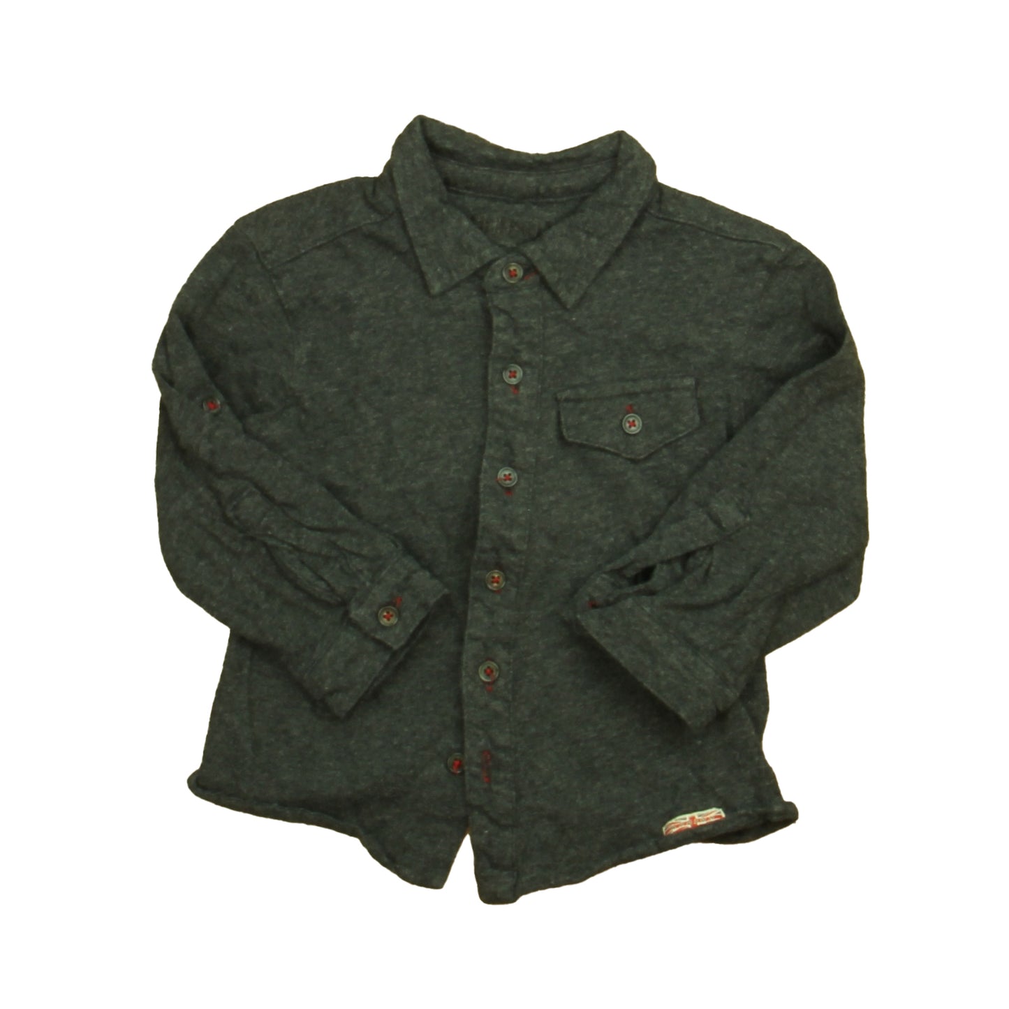 Hudson Boys Gray Button Down Long Sleeve Size: 2T Gray