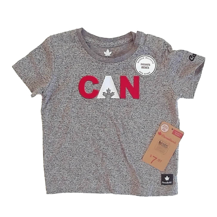 Canadiana Unisex Gray T-Shirt Size: 12 Months Gray