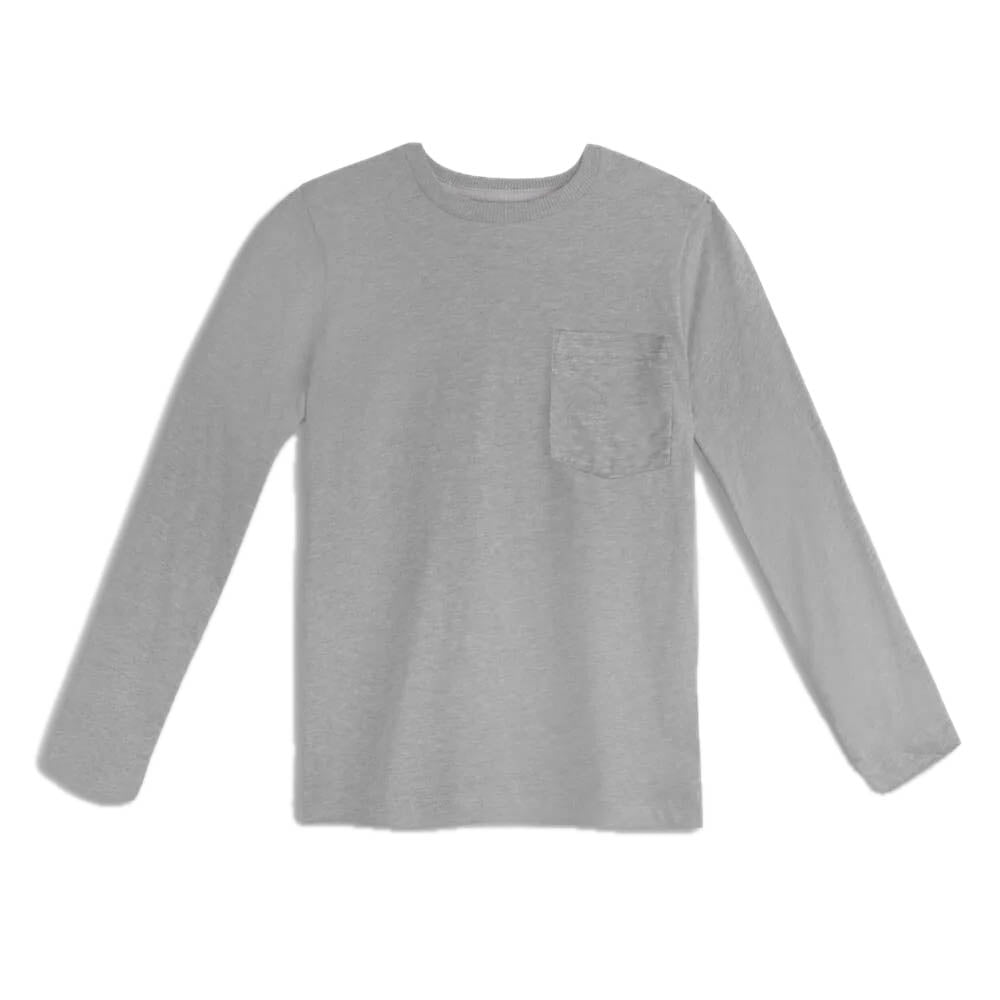 Mightly Boys Gray Long Sleeve T-Shirt Size: 6-14 Years Gray