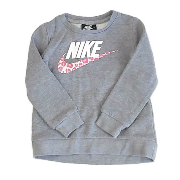 Nike Girls Gray Long Sleeve Shirt Size: 2T Gray