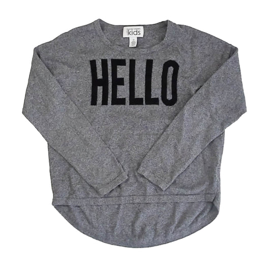 Cotton Autumn Cashmere Girls Gray Long Sleeve Shirt Size: 10 Years Gray