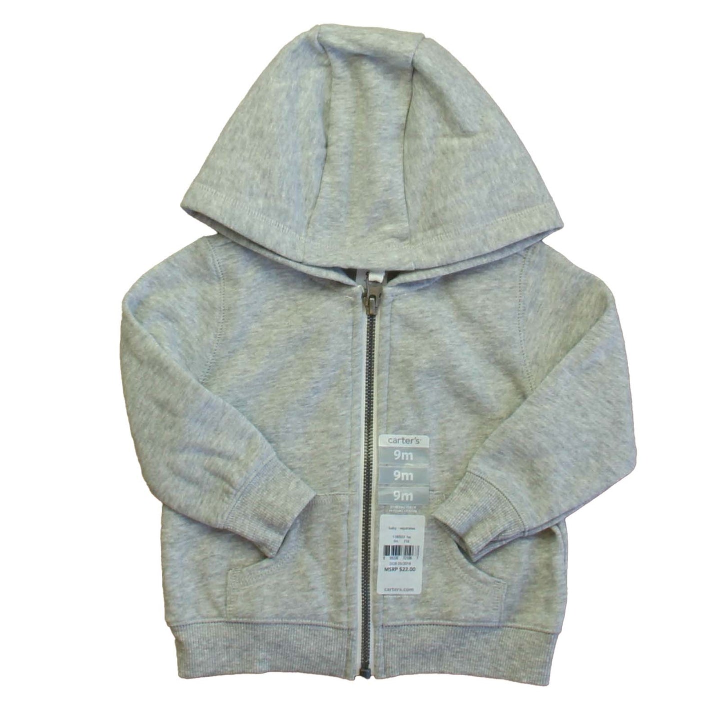 Carter's Boys Gray Hoodie Size: 9 Months